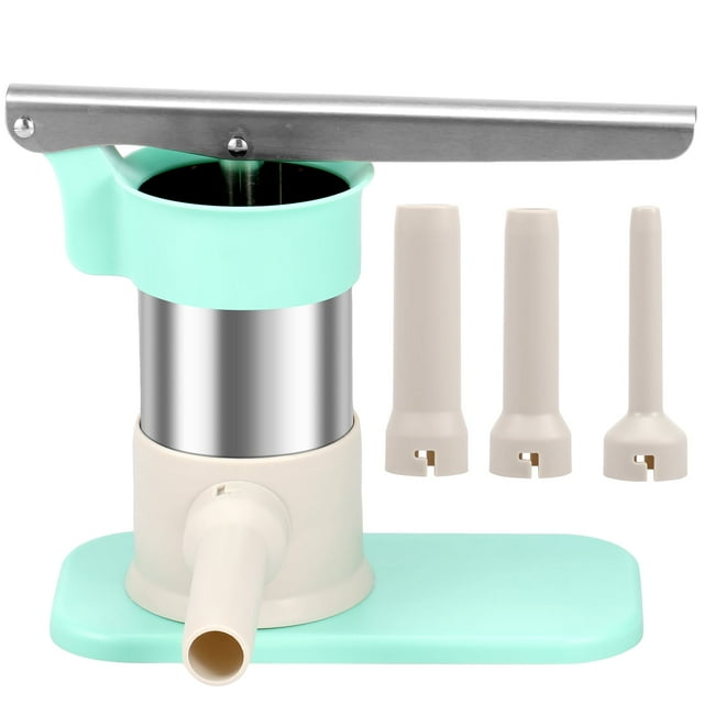 AEVXKHI Stainless Steel Sausage Stuffer Making Tool with 4 Stuffing Tubes, Efficient Sausage Stuffer Machine, Removable Meat Filling Machine, Sausage Filling Machine for Home Kitchens